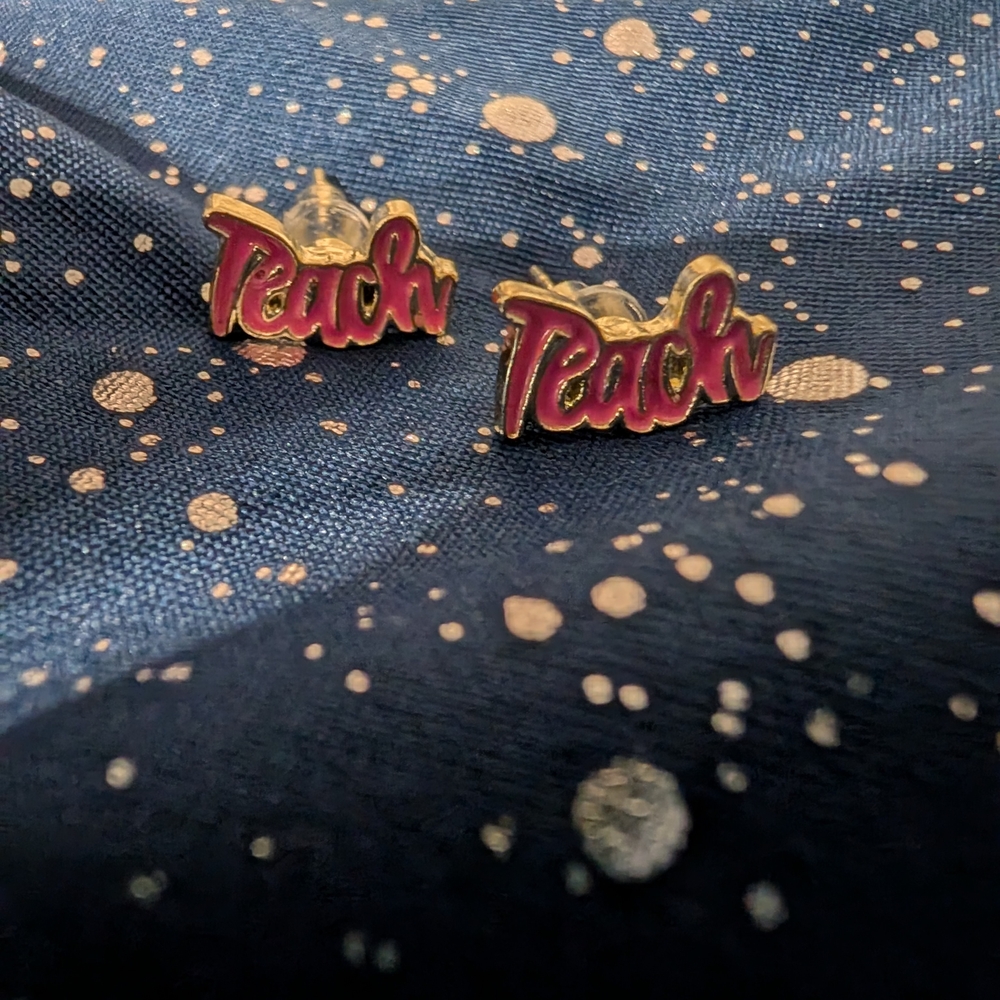 Teachers Earrings "Teach" NEW